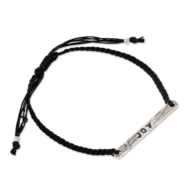 Alternate image for Joy Inspirational Jewelry Bracelet with 925 Silver Joy in Black