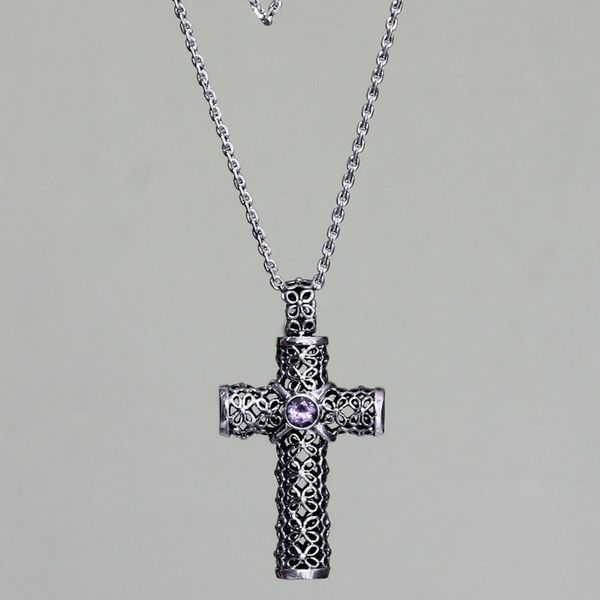 Alternate image for Amethyst pendant necklace Jasmine Cross