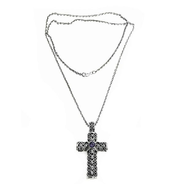 Alternate image for Amethyst pendant necklace Jasmine Cross