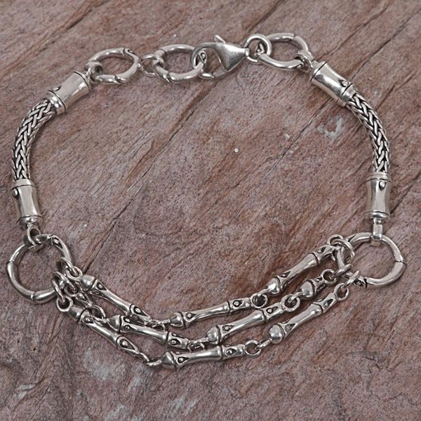 Alternate image for Hand Made Sterling Silver Link Bracelet from Indonesia Kuta Ropes
