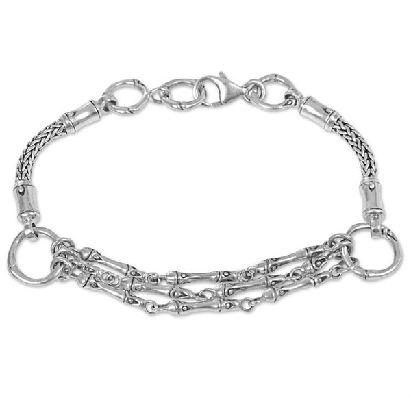 Alternate image for Hand Made Sterling Silver Link Bracelet from Indonesia Kuta Ropes