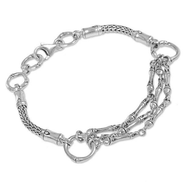 Alternate image for Hand Made Sterling Silver Link Bracelet from Indonesia Kuta Ropes