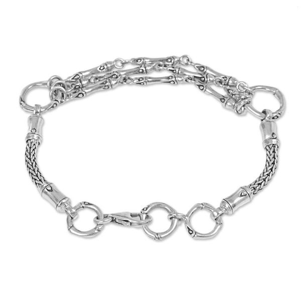 Alternate image for Hand Made Sterling Silver Link Bracelet from Indonesia Kuta Ropes