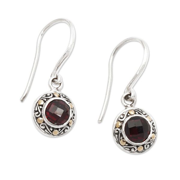 Alternate image for Fair Trade Sterling Silver and Garnet Drop Earrings Kingdom