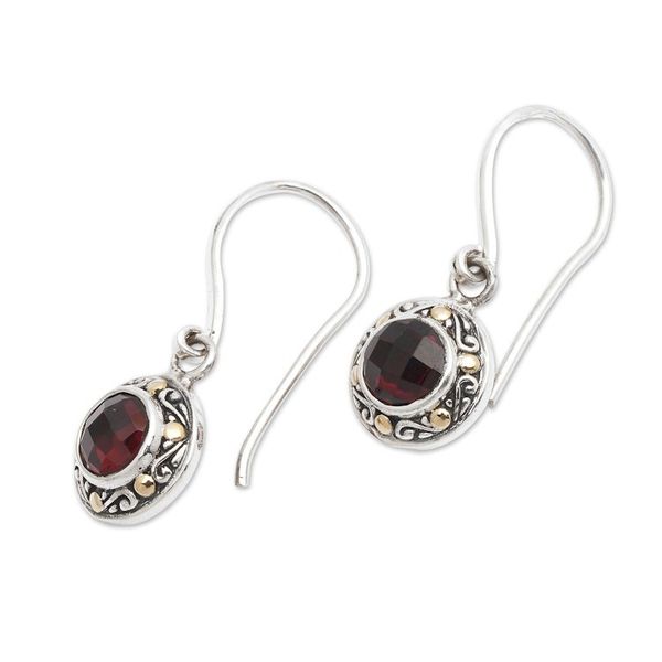 Alternate image for Fair Trade Sterling Silver and Garnet Drop Earrings Kingdom