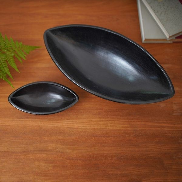 Alternate image for Black Ceramic Serving Bowls Crafted by Hand Pair Lidi Aren