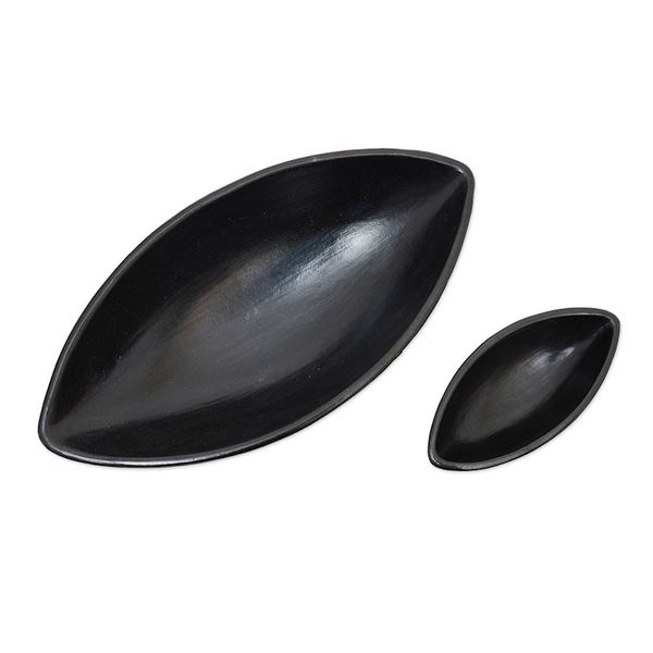 Alternate image for Black Ceramic Serving Bowls Crafted by Hand Pair Lidi Aren