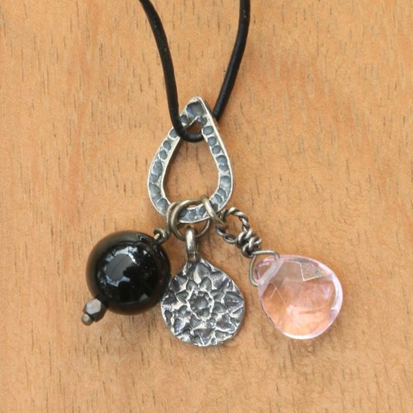 Alternate image for Handmade Sterling Silver Charm and Gemstone Bead Necklace Lotus Glow