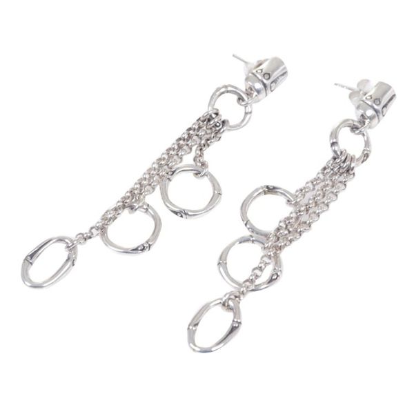 Alternate image for Balinese Sterling Silver Handmade Engraved Dangle Earrings Bamboo Waterfall