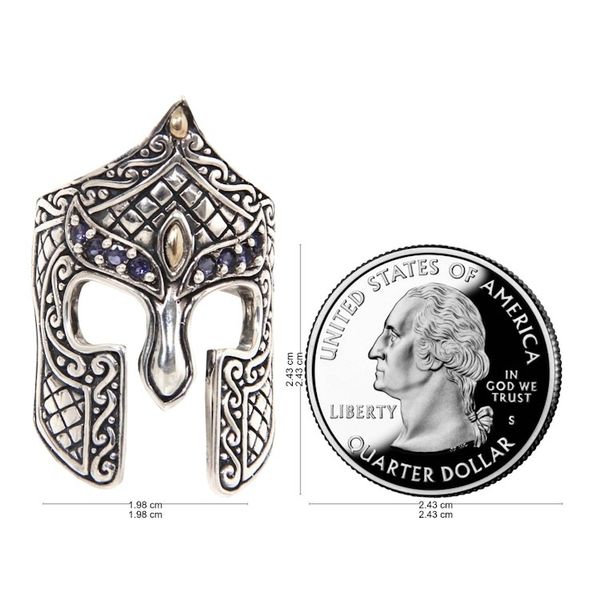 Alternate image for Gold Accent Etruscan Warrior Ring with Iolite Warrior