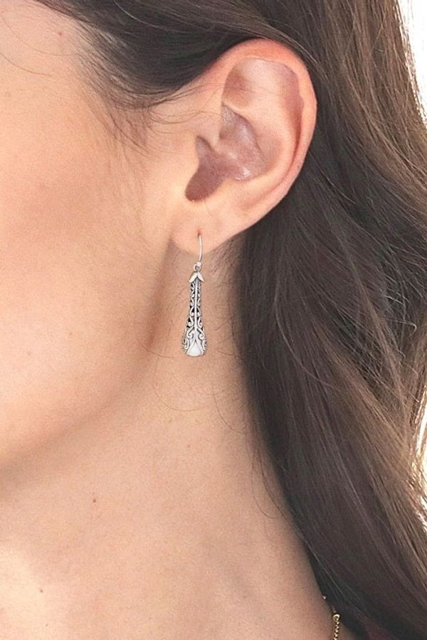 Alternate image for Sterling Silver Tendrils and Cultured Pearl Earrings Clove Island
