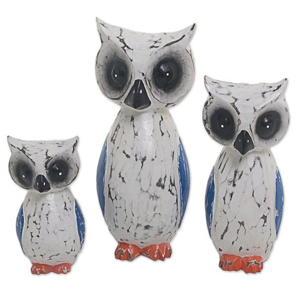 Alternate image for Hand Carved Wood Owl Sculptures Set of 3 from Indonesia Wise Family