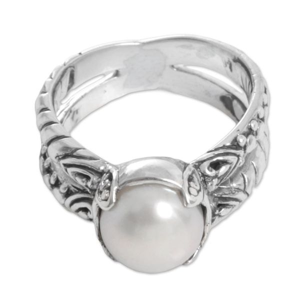 Alternate image for Cultured Freshwater Pearl and Sterling Silver Cocktail Ring Romancing the moon
