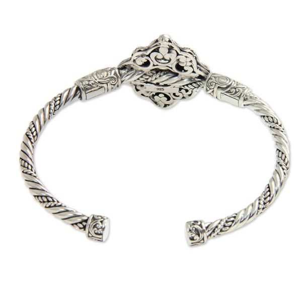 Alternate image for Prasiolite and Peridot Silver Cuff Bracelet Mahameru Green