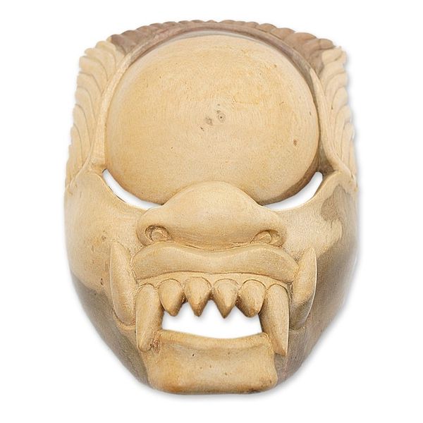 Alternate image for Handcrafted Hibiscus Wood Cultural Mask from Bali Kala Rau
