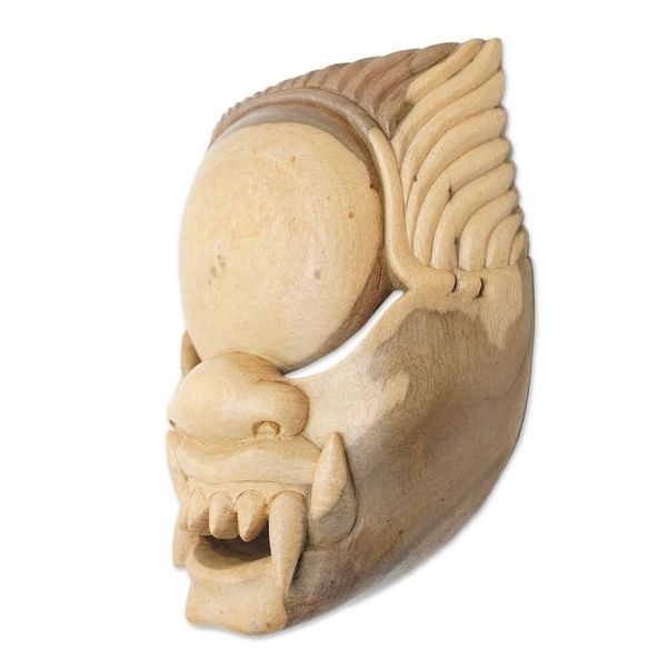 Alternate image for Handcrafted Hibiscus Wood Cultural Mask from Bali Kala Rau