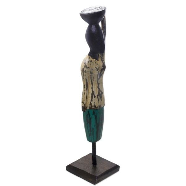 Alternate image for Hand Carved Albesia Wood Abstract Woman Statuette from Bali Bali Endeavor