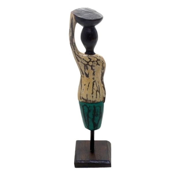 Alternate image for Hand Carved Albesia Wood Abstract Woman Statuette from Bali Bali Endeavor