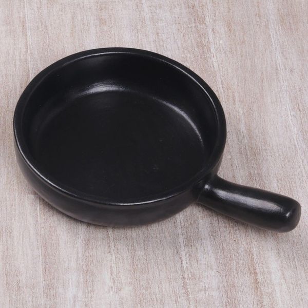 Alternate image for Handcrafted Ceramic Serving Skillet from Indonesia Black Fryer