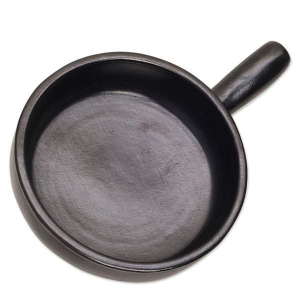 Alternate image for Handcrafted Ceramic Serving Skillet from Indonesia Black Fryer