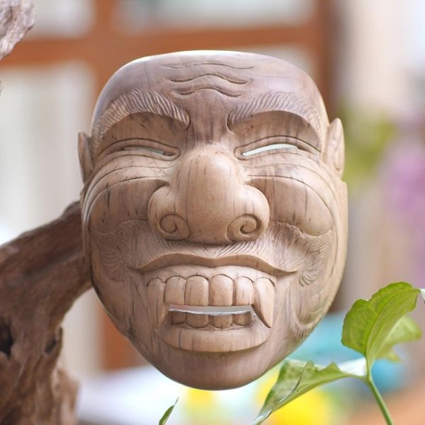 Alternate image for Handcrafted Hibiscus Wood Cultural Mask from Bali Sidakarya
