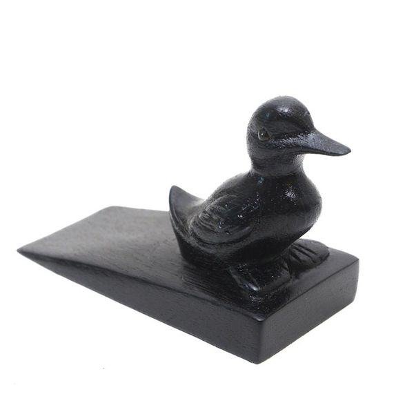 Alternate image for Handcrafted Suar Wood Duck Doorstop in Black from Bali Helpful Duck in Black