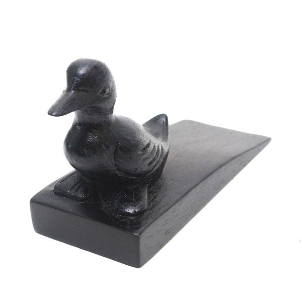 Alternate image for Handcrafted Suar Wood Duck Doorstop in Black from Bali Helpful Duck in Black