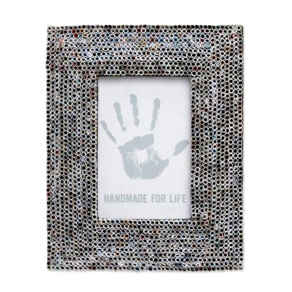 Alternate image for 4x6 Recycled Paper Multicolored Photo Frame from Bali Straw Memories