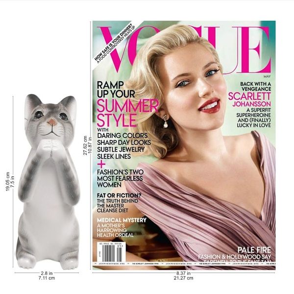 Alternate image for Painted Suar Wood Sculpture of a Wishful Grey Cat from Bali Grey Wishing Cat