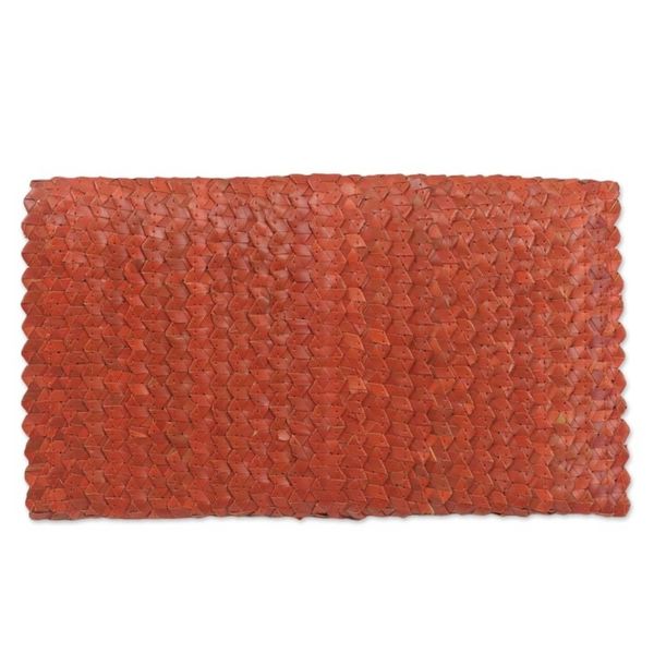 Alternate image for Hand Made Natural Fiber Clutch Handbag from Indonesia Pumpkin Texture