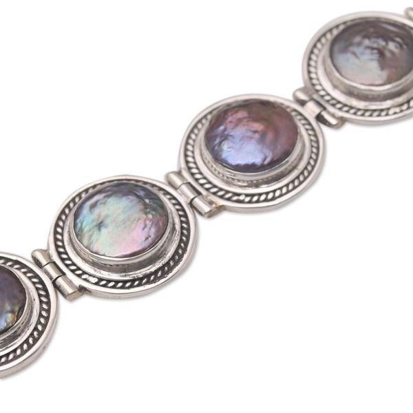 Alternate image for Cultured Peacock Pearl Link Bracelet from Bali Evening Reflection