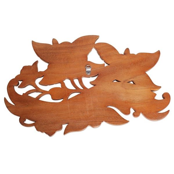 Alternate image for Hand Carved Suar Wood Welcome Sign from Bali Hibiscus Welcome