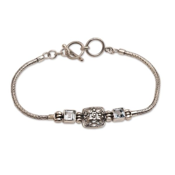 Alternate image for Javanese Style Sterling Silver and Blue Topaz Bracelet Celuk Window