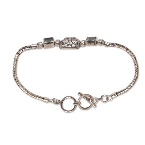 Alternate image for Javanese Style Sterling Silver and Blue Topaz Bracelet Celuk Window