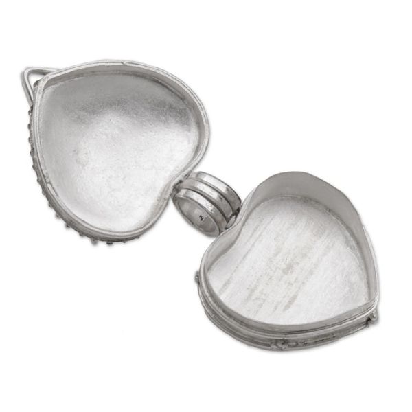 Alternate image for Garnet and Sterling Silver Heart Locket Necklace Garnet Love
