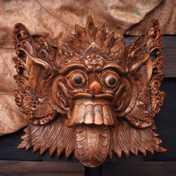 Alternate image for Acacia Wood Wall Mask of a Demon Queen from Bali Royal Demon