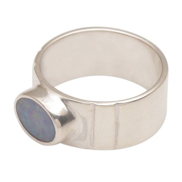 Alternate image for Handmade Opal 925 Sterling Silver Cocktail Ring Bali Luminous Sky