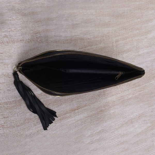 Alternate image for Black and Gold Wallet Clutch Combo Handmade in Bali Prambanan Fireworks in Black