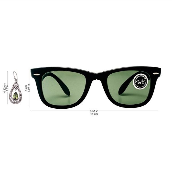 Alternate image for Peridot and Sterling Silver Dangle Earrings from Indonesia Dewdrop Temple