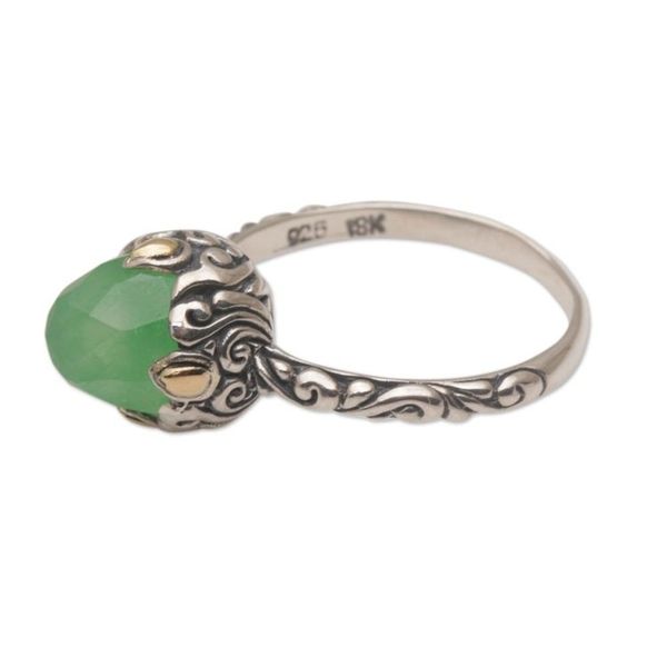 Alternate image for Chalcedony and Sterling Silver Cocktail Ring from Bali Crown of Bali