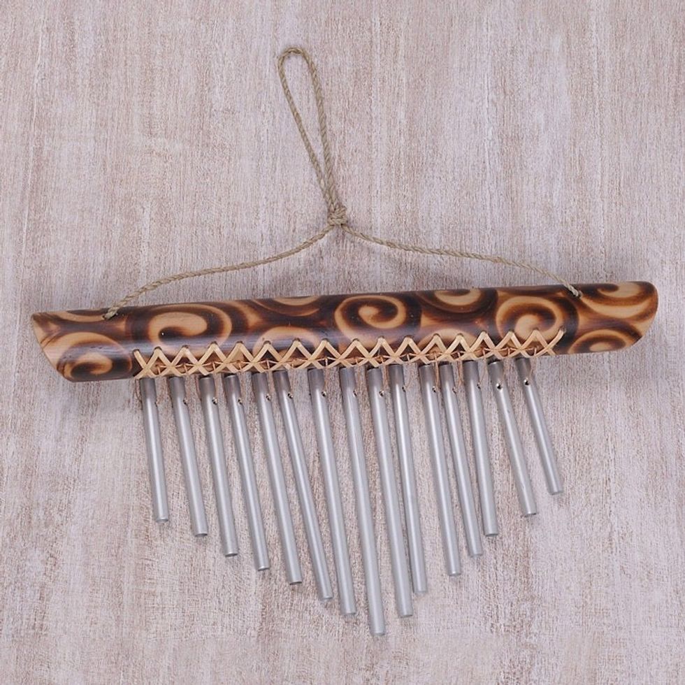 Handmade Bamboo Wind Chime from Bali 'Seaside Dancer'