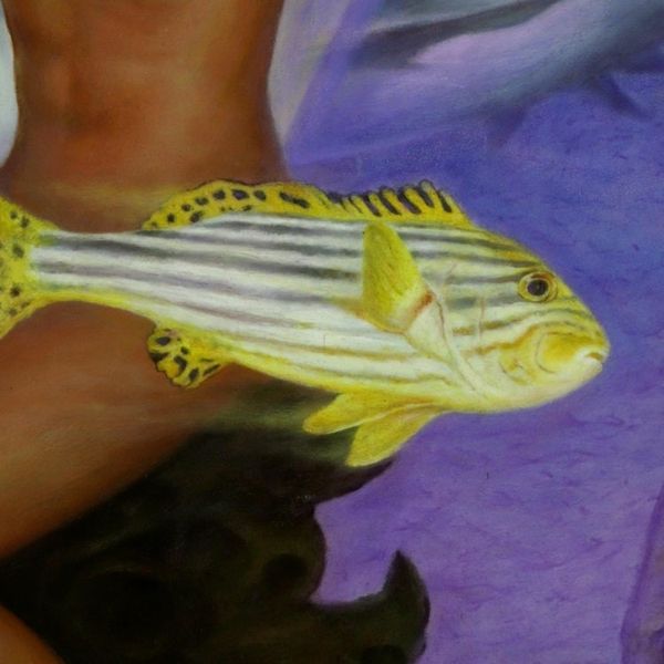 Alternate image for Surreal Underwater Oil Portrait of a Balinese Nude Deep Smile