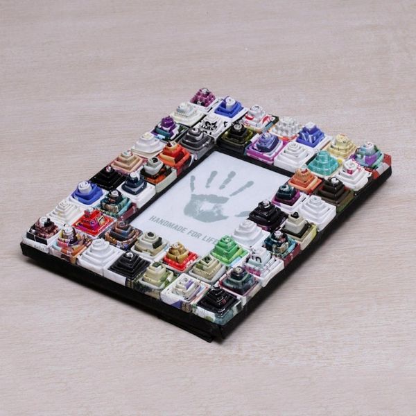 Alternate image for 3x5 Recycled Paper Photo Frame with Multicolored Squares Square Shrines