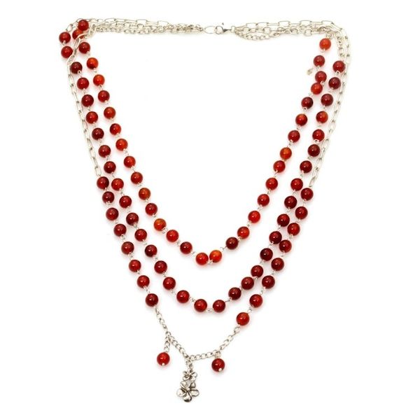 Alternate image for Floral Carnelian and Sterling Silver Link Bracelet from Bali Jepun Queen
