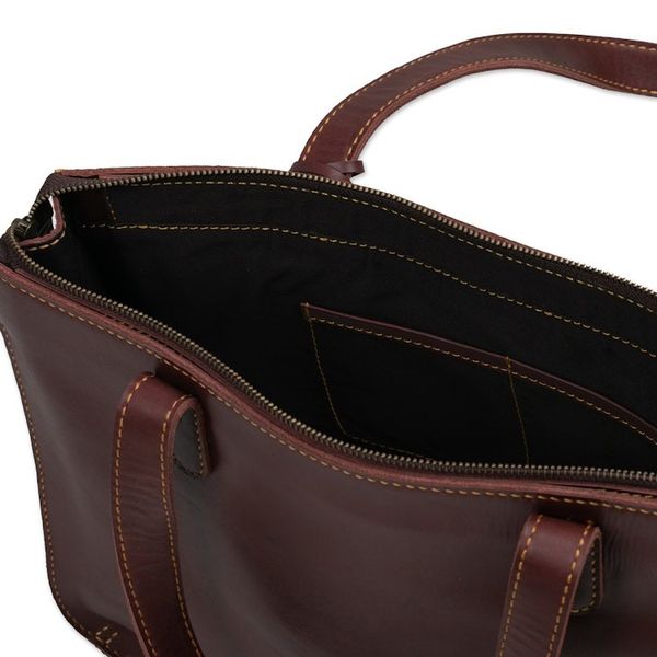 Alternate image for Handmade Dark Brown Leather Tote Shoulder Bag City Lines