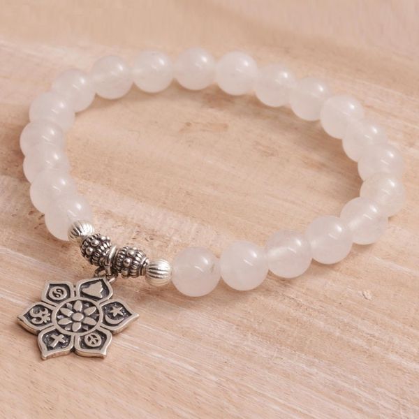 Alternate image for Moonstone Beaded Stretch Bracelet from Bali Unity Flower