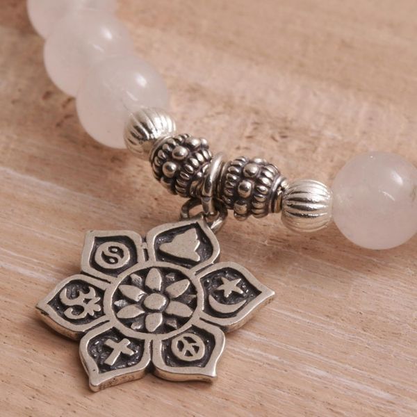 Alternate image for Moonstone Beaded Stretch Bracelet from Bali Unity Flower