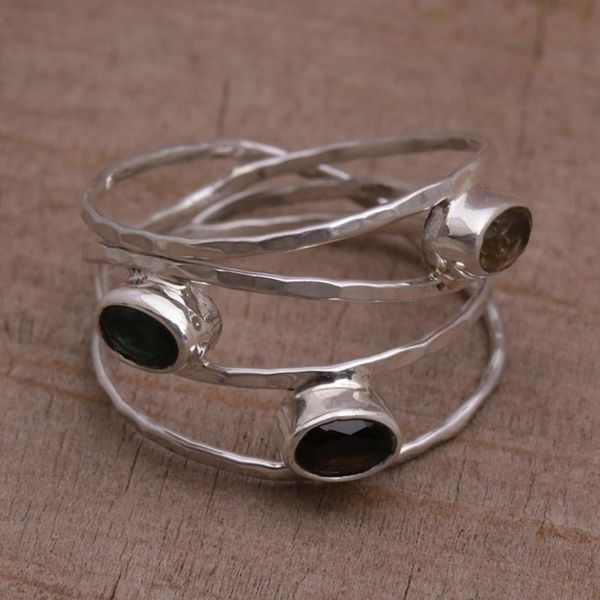 Alternate image for Green and Smoky Quartz and Citrine Ring from Bali Bold Majesty