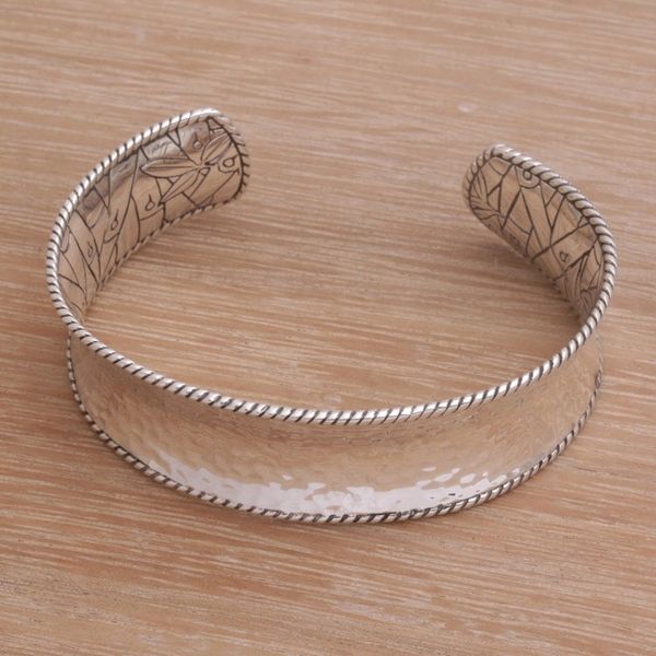Alternate image for Sterling Silver Nature Themed Cuff Bracelet from Bali Reforestation