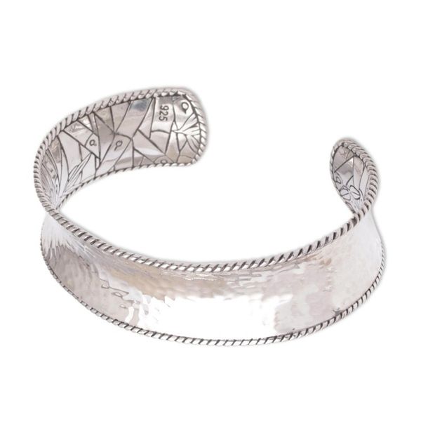 Alternate image for Sterling Silver Nature Themed Cuff Bracelet from Bali Reforestation